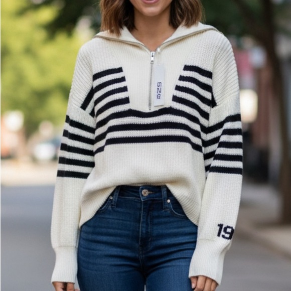 525 America Tops - 525 America Striped Sweater